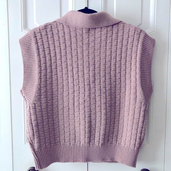 LUSH Purple knit sweater vest with collar - Picture 2 of 6
